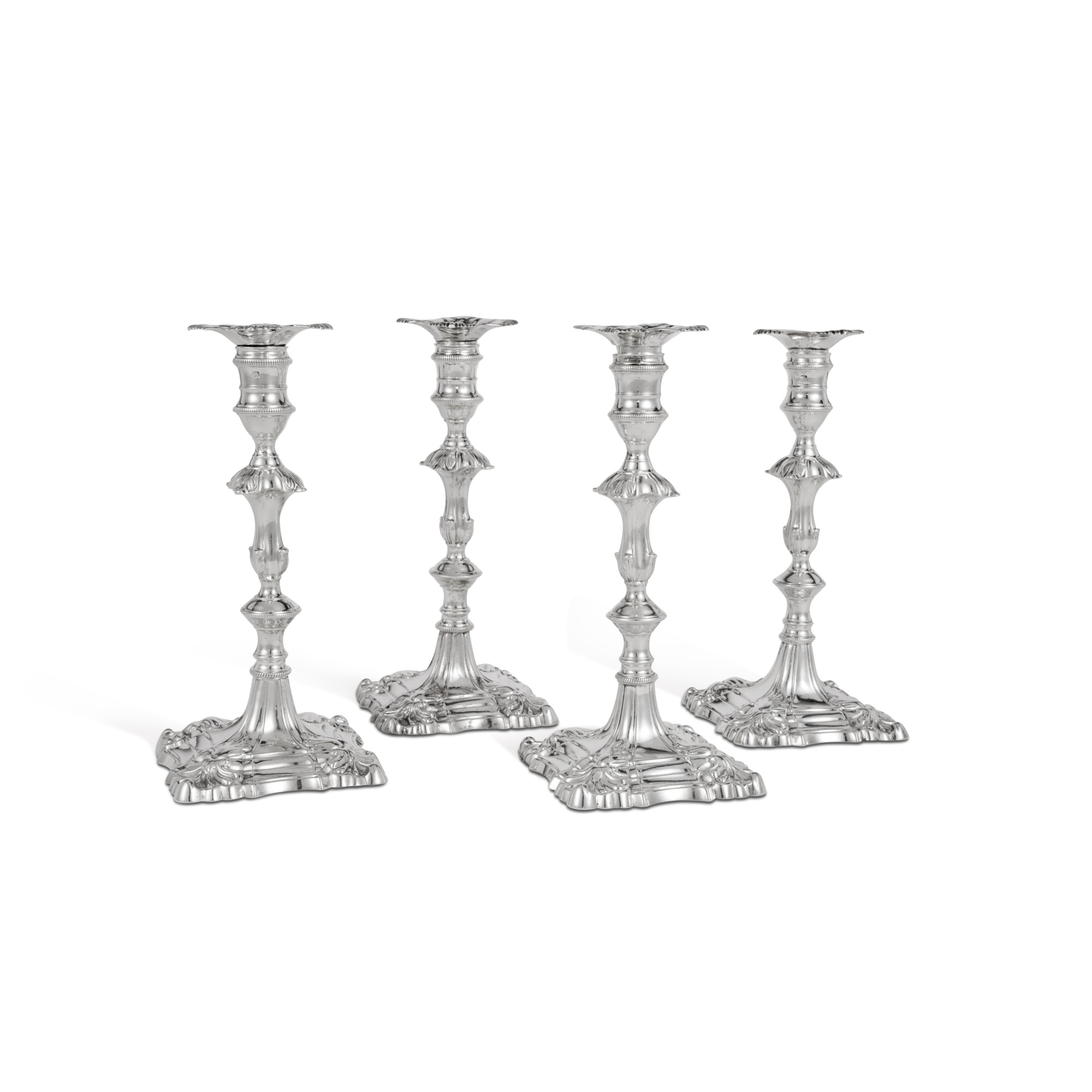 A Set of Four II Silver Candlesticks, William Cafe, London, 1758