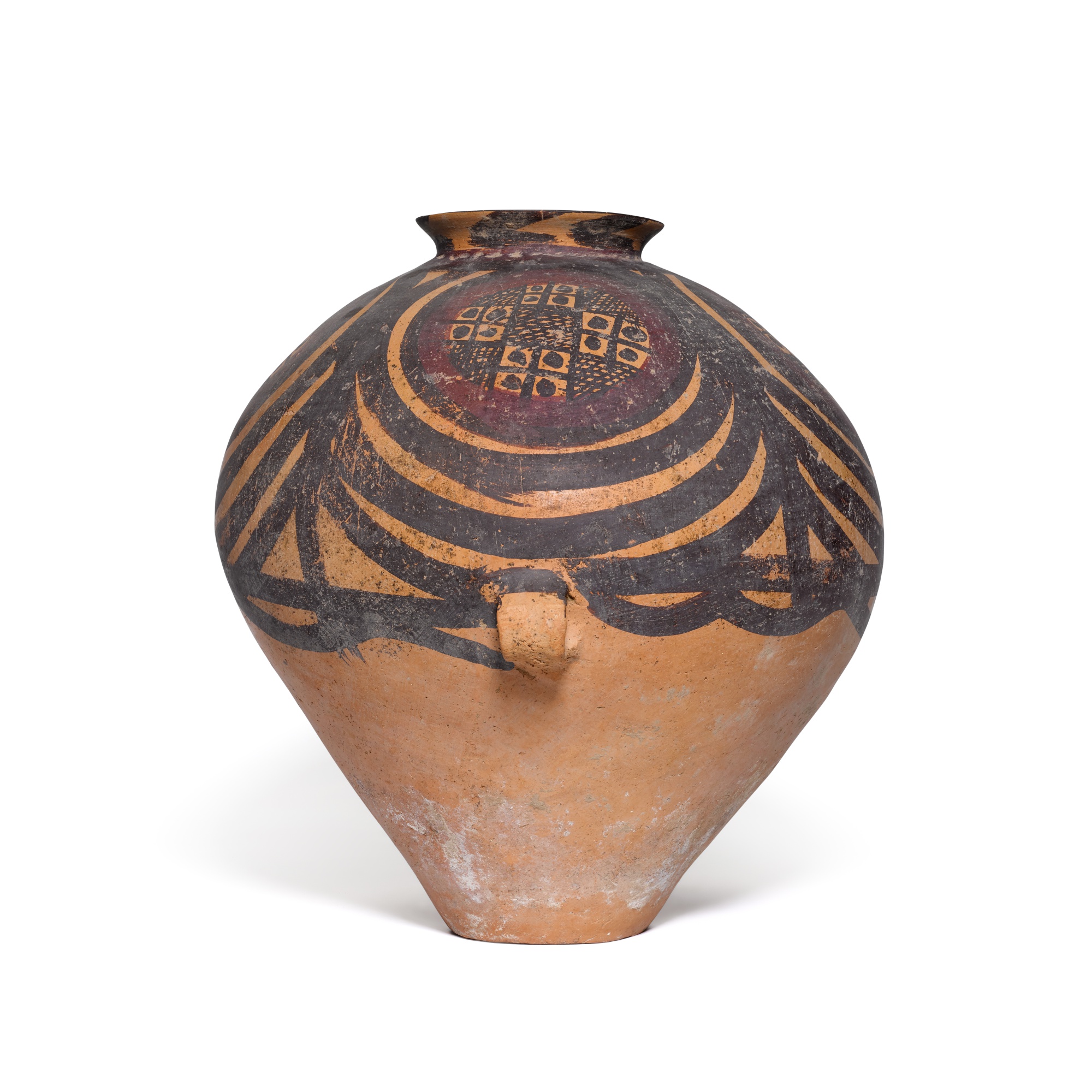 A large painted pottery jar, Neolithic period, Majiayao culture ...