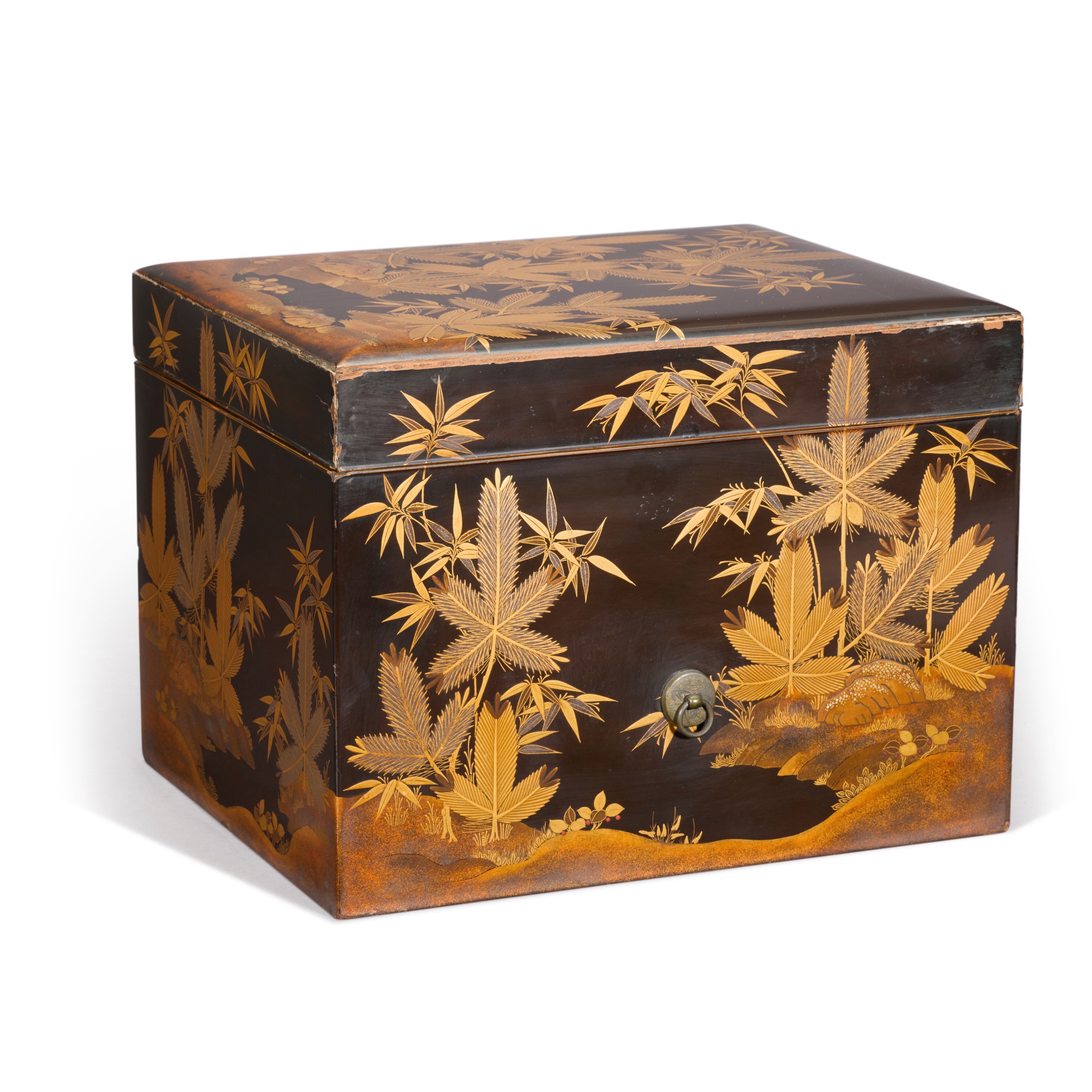 A Japanese lacquer tebako [accessory box], Edo period, 19th century ...